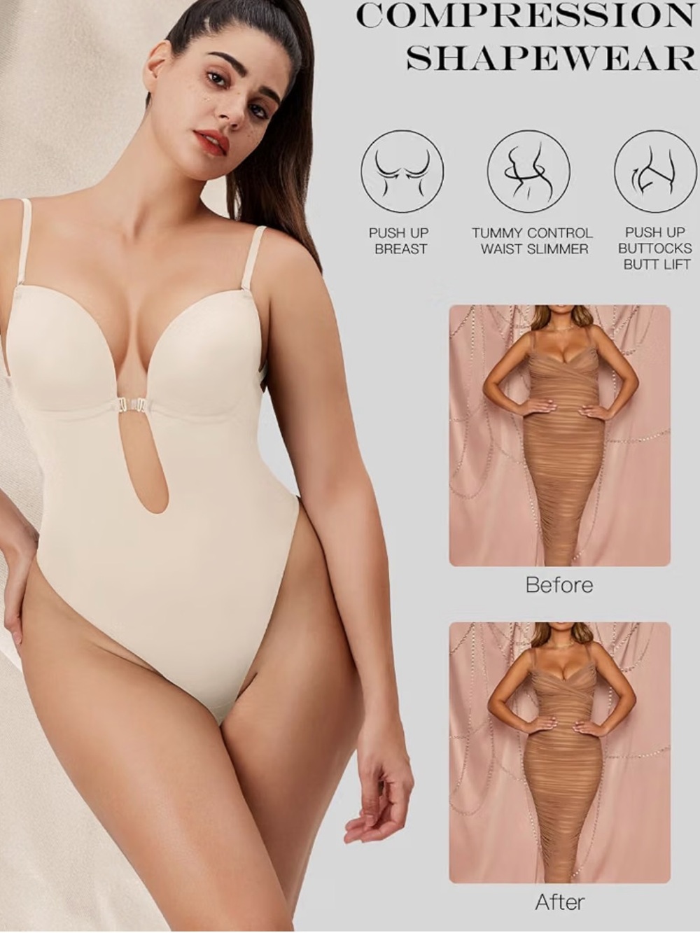 Decorus Shapewear Backless Bodysuit Plunge: Low back Shaper - Picture 11 of 12